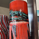 Poole Tall Abstract Vase - Red/Green/Black