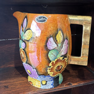 Carltonware Orange Jug - Pansy Design