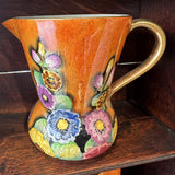 Carltonware Orange Jug - Pansy Design 2