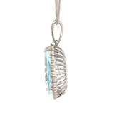 Pear Shaped Aquamarine Diamond Pendant