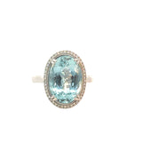 Oval Aquamarine Diamond Ring - 19.11 carats