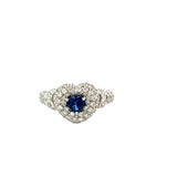 Heart Sapphire Diamond Pave Ring