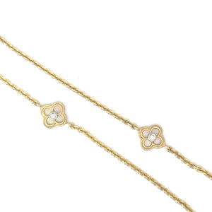 Diamond Clover Necklace in 14ct Yellow Gold