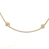 Diamond Clover Necklace in 14ct Yellow Gold