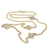 Diamond Clover Necklace in 14ct Yellow Gold