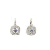 Sapphire Diamond Lever Back Earrings