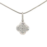 Diamond Clover Pendant in 18ct White Gold