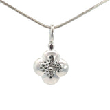 Diamond Clover Pendant in 18ct White Gold