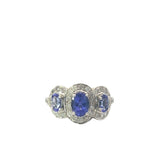 Oval Tanzanite Diamond Cluster Ring