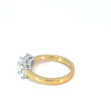 Three Stone Square Emerald Cut Diamond Ring