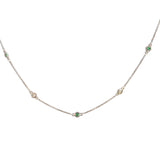 Emerald Diamond Station Necklace
