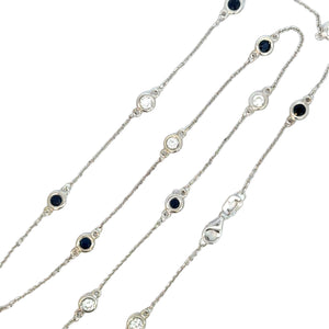 Sapphire Diamond Station Necklace