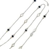 Sapphire Diamond Station Necklace