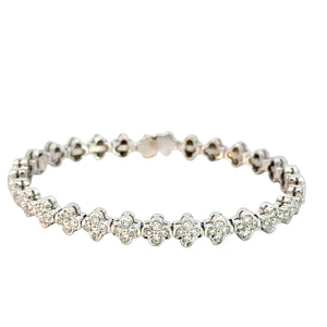 Diamond Clover Cluster Bangle Bracelet