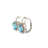 Blue Topaz Diamond Heart Earrings