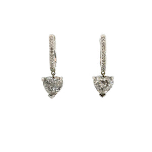 Diamond Heart Drop Earrings