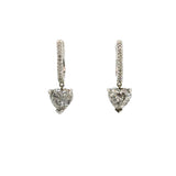 Diamond Heart Drop Earrings
