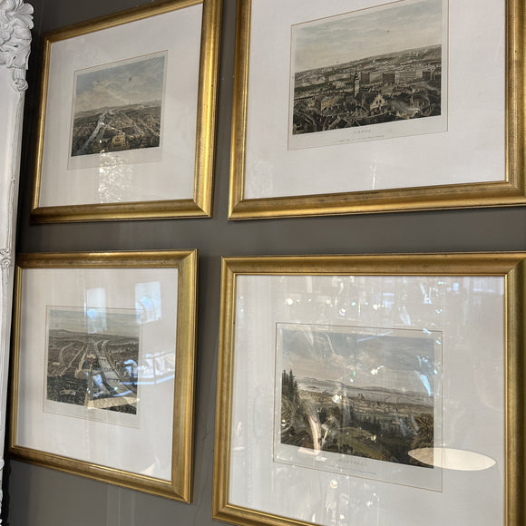 Gold Framed Lithographs - Set of 4