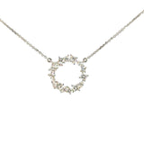 Mixed Cuts Diamond Circle Necklace