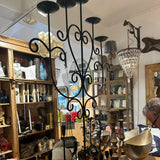 Tall Black Metal Candelabra - 5 Branch