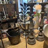 Tall Metal Leaf Design Candle Holder