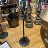 Tall Metal Leaf Design Candle Holder