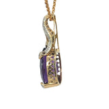 Oval Amethyst Diamond Pendant Necklace