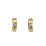 Wide Diamond Hoop Earrings in 14ct Yellow Gold
