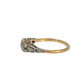 Vintage Old  Cut Three Stone Diamond Ring in 18ct Gold