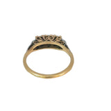 Vintage Old  Cut Three Stone Diamond Ring in 18ct Gold