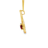 Oval Garnet Pendant in 9ct Yellow Gold