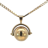 Spinning Ball Necklace in 9ct Yellow Gold
