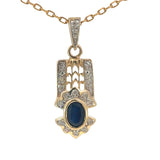 Oval Sapphire Diamond Pendant