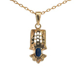 Oval Sapphire Diamond Pendant