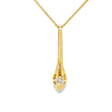 Diamond Set Bar Pendant in 18ct Yellow Gold