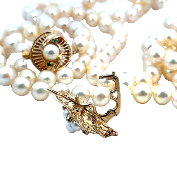 Akoya Long Pearl Strand Necklace with Enhancer Clasp