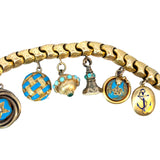 Antique Charm Bracelet in 18ct Yellow Gold