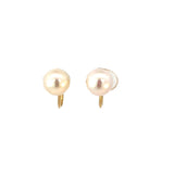 Akoya Screw On Earrings in 18ct Yellow Gold