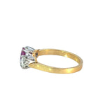 Pink Sapphire Diamond 3 Stone Ring