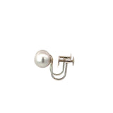 Grey Akoya Round Pearl Screw On Earrings