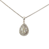 Pear and Baguette Cluster Diamond Pendant