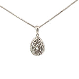 Pear and Baguette Cluster Diamond Pendant