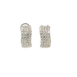 Pave Diamond Huggie Clip Earrings in 18ct White Gold
