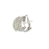 Pave Diamond Huggie Clip Earrings in 18ct White Gold