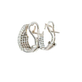 Pave Diamond Huggie Clip Earrings in 18ct White Gold
