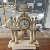 Antique Italian White Marble Clock