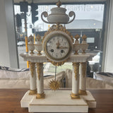 Antique Italian White Marble Clock