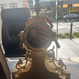 Antique French Gilt Clock - Porcelain Lady