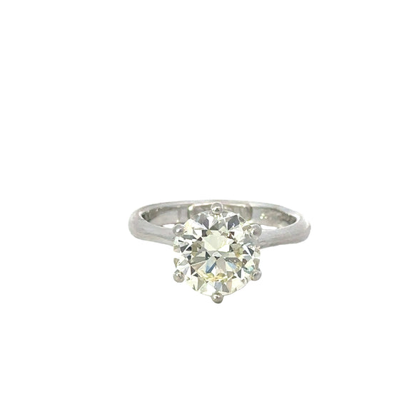 Old European Cut Diamond Solitaire Ring - 2.58 carats