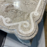 Composite Travertine Side Table